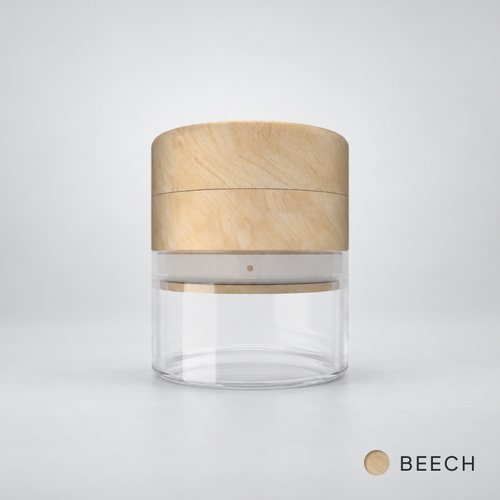 Endless beech wood and glass herb grinder